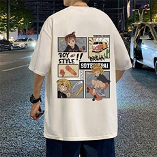 T718纯棉宽松短袖t恤男夏季新款透气休闲圆领体恤衫oversize半袖，男装T恤，星座304A-1
