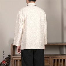 风男装棉麻提花立领男士唐装盘扣衬衫C188P85，男装衬衫，钱塘802