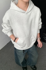 加绒奥粒绒卫衣无帽绳连帽重磅500克潮棉全棉外套男RH5302JR-P55，女装短外套，星座610B-1