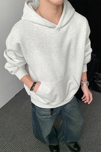 加绒奥粒绒卫衣无帽绳连帽重磅500克潮棉全棉外套男 RH5302JR-P55图片