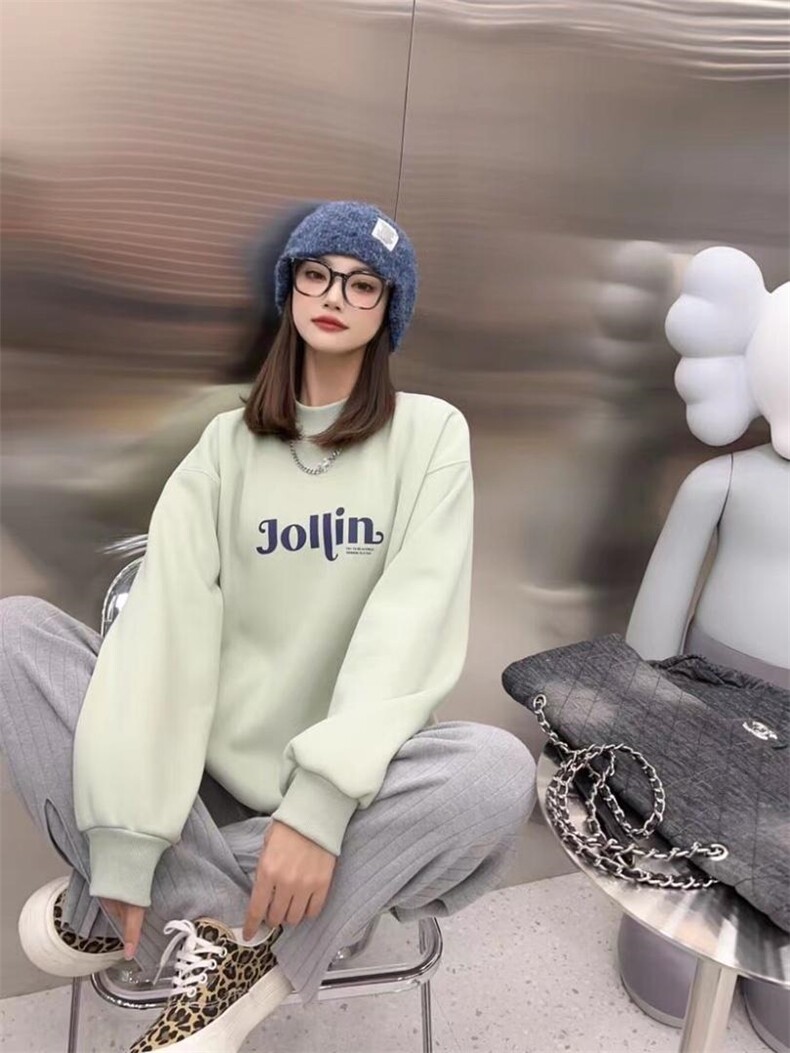 简单休闲加绒卫衣泽妤，女装卫衣/绒衫，泽妤