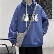 WY2100-P35纯棉连帽卫衣男大码运动帽衫宽松薄外套男，男装卫衣，电商A040