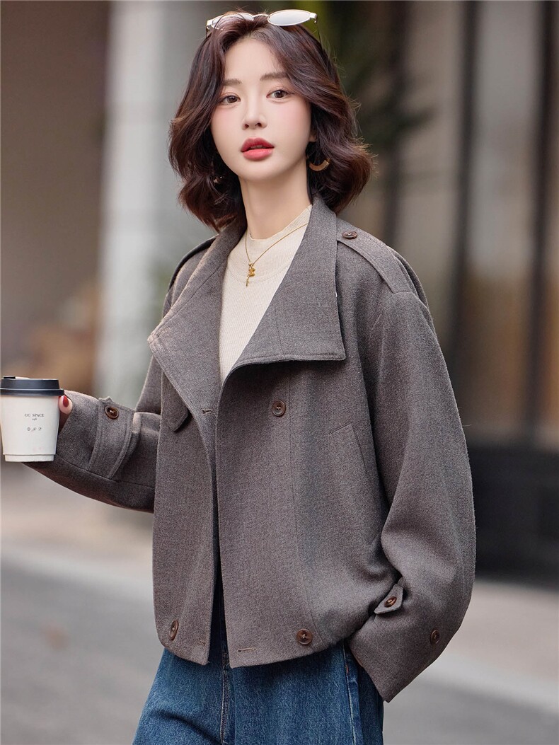 夹棉加厚复古大衣女宽松显瘦百搭年轻2025秋冬款时尚保暖外套,女装棉衣/棉服,靓衣阁