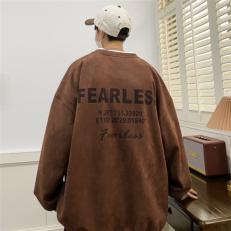 秋季新款麂皮绒激光烧花圆领卫衣大码M~5XL XZ604-WY03-P50控68图片