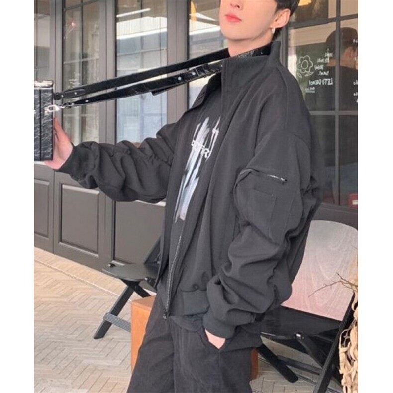 短款解构飞行员夹克男款春季美式廓形棒球服褶皱外套JK217,男装夹克,星座1116A（原606A-3）
