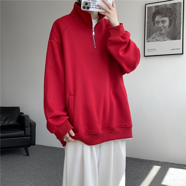 现货DSA059-WY10171-特p46控78立领半拉链大码百搭卫衣,男装卫衣,电商A059
