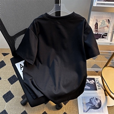 美式圆领短袖男宽松设计感痞帅T恤夏季慵懒风上衣服潮T5860-P38，男装T恤，星座308B-1