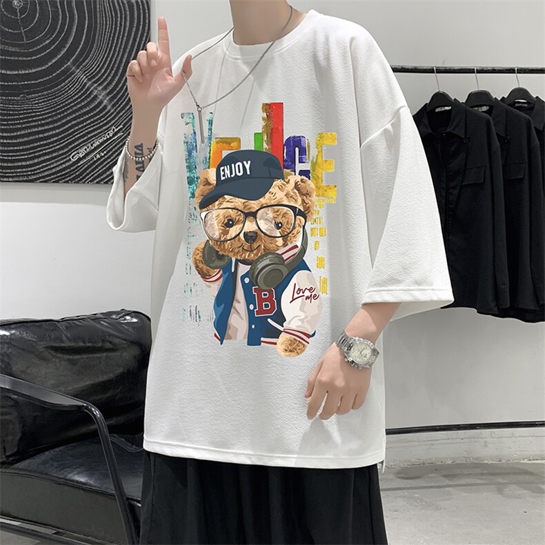 Q11211-P30春夏季七分袖t恤男大码五分袖男短袖中袖大皂风,男装T恤,电商A040