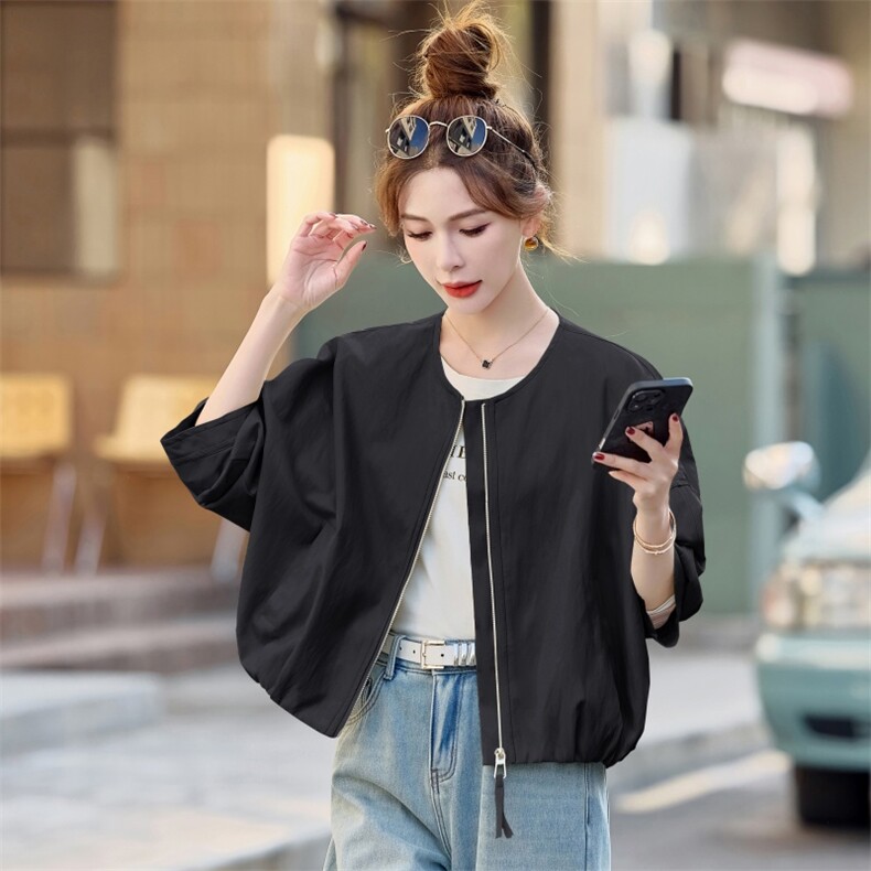 纯色长袖春季斗篷型街头PU皮皮衣,女装皮衣,微微衣阁