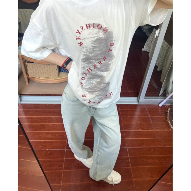 直筒牛仔裤男女新款高腰弹力修身显瘦常规阔腿长裤子601-1-N1847图片