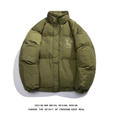 白鸭绒白底冬季新品印花抽绳设计立领羽绒服YR212P195控258，男装羽绒服，电商A247-1