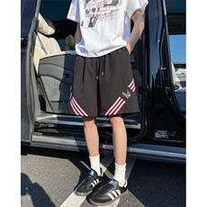 夏季新款美式运动条纹宽松冰丝短裤B315-K25790-特p30控58，男装休闲裤，电商B315