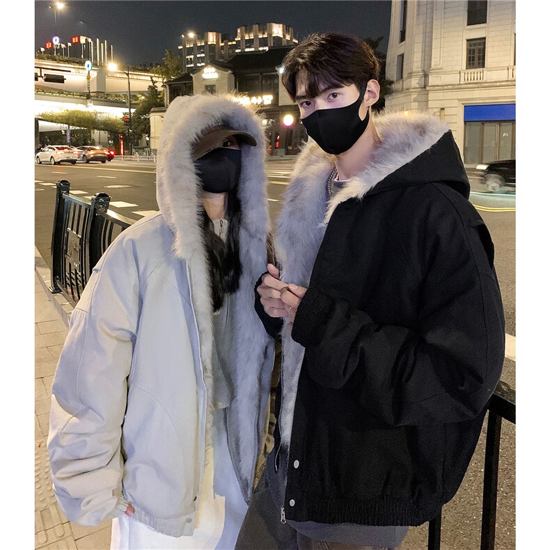 情侣装冬装24棉服座山雕男女装冬季痞帅毛领连帽棉衣外套S366P148,男装棉衣,电商A233-1
