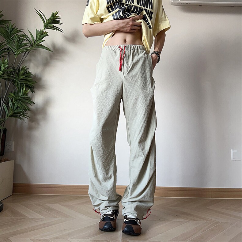 复古美式阔腿休闲裤男潮牌高级感工装裤户外褶皱设计伞兵裤，男装工装外套，星座410-6（原星座1304-1）