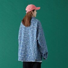 2024春季新款大码腰果花男士牛仔夹克情侣牛仔外套JK205-P85,男装夹克,电商A158-1