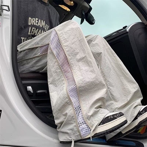 网眼冰感裤子男夏季薄款侧边拉链工装裤户外运动长裤 K3820图片