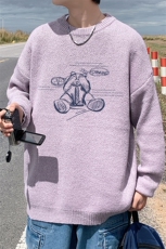 ！2023秋冬新款男士圆领毛衣加厚潮流印花针织衫毛线M321P45，男装针织衫/毛衣，电商B220