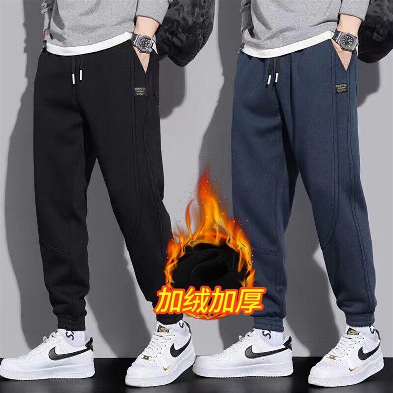 加绒纯棉运动裤男士春秋冬季薄款潮流休闲裤卫裤A168-NSK50-TP48，男装休闲裤，电商A168