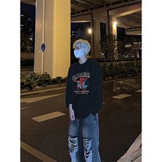 23蜘蛛印花长袖T恤男打底衫，男装T恤，星座310A-4