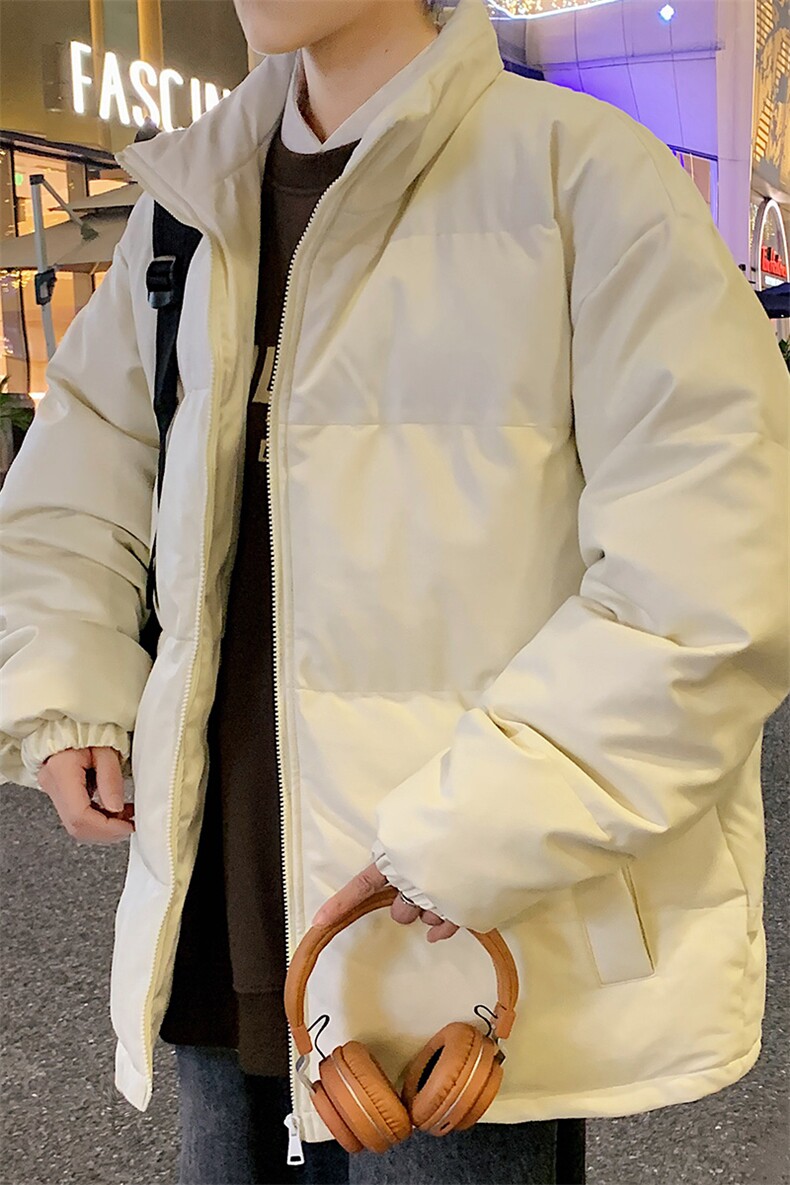 新款PU皮棉衣男士外套宽松冬装加厚港风学生帅气面包服M6689-P100,男装棉衣,星座815-2