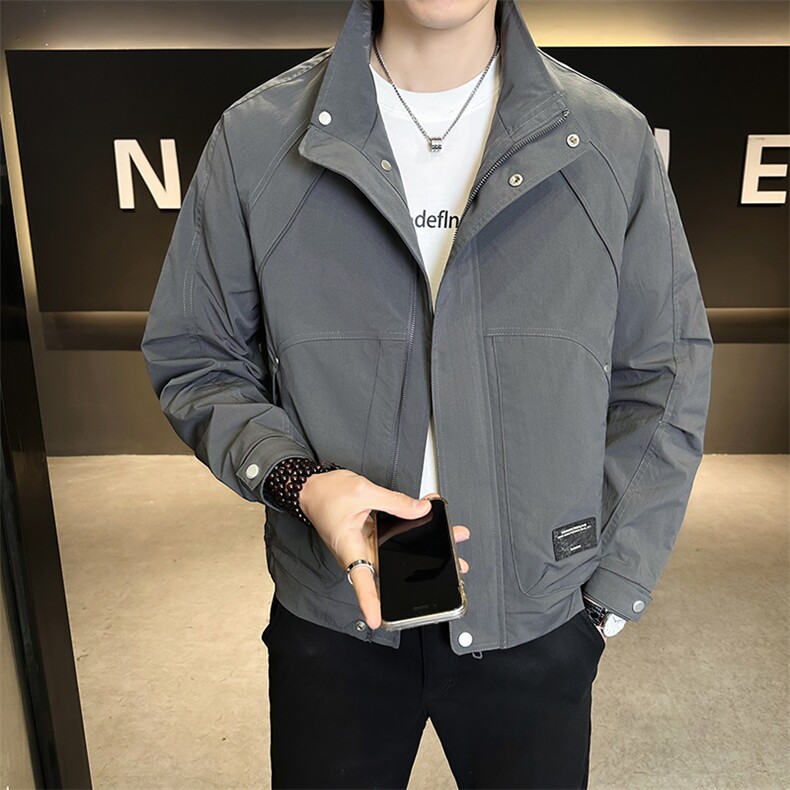 JK905-P85外套2026新款潮流青年休闲夹克衫男装立领上衣服,男装夹克,星座507A（原星座306B-2）
