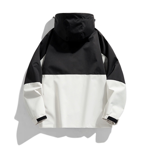 户外撞色连帽冲锋衣情侣外套防风登山服夹克男平铺YHJK8828-P70图片