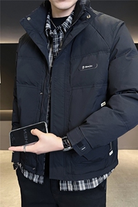 86852-M-3XL-P225-标50绒店主风个性冬季男士休闲假两件羽绒服图片