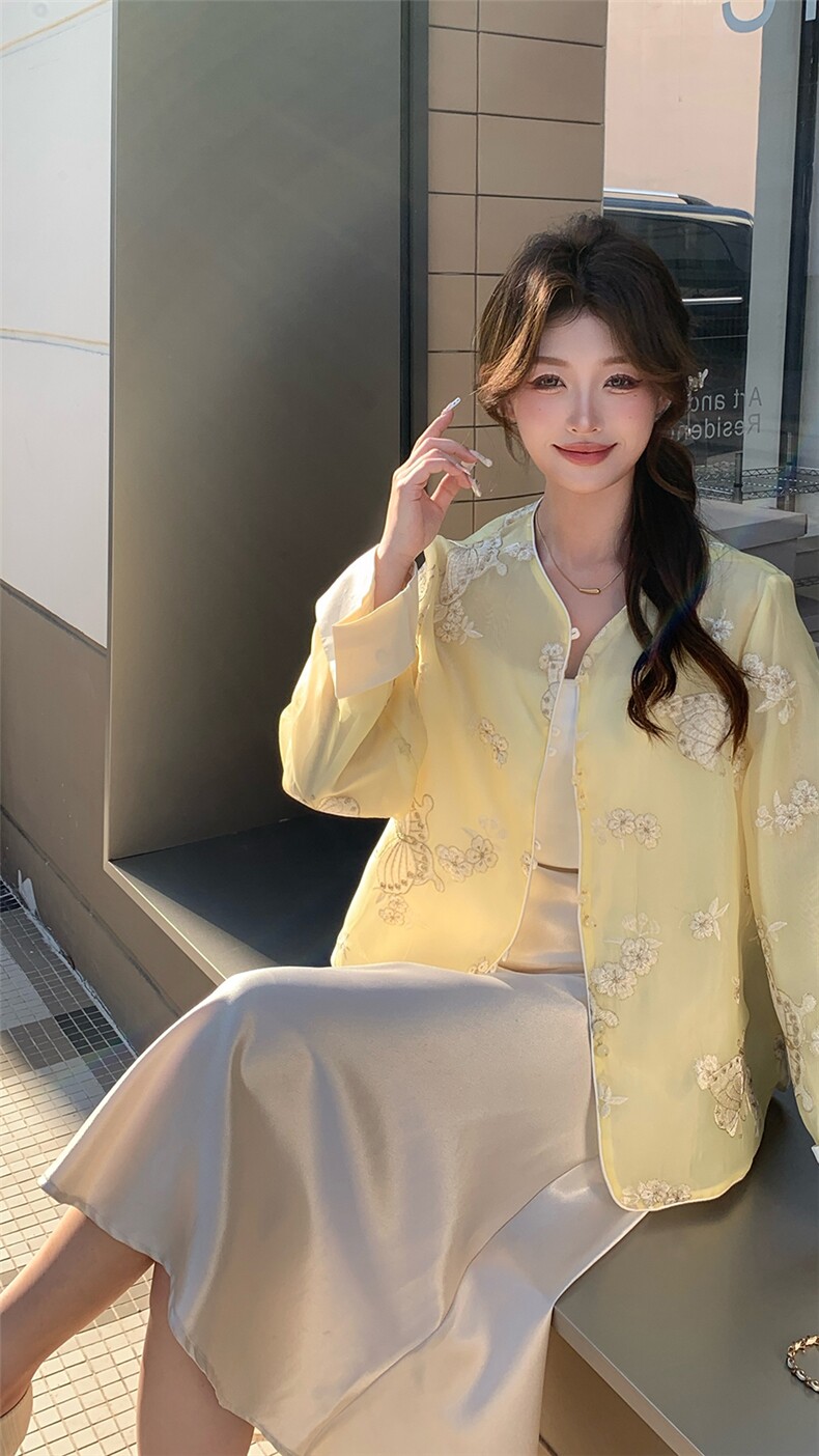 新款上新2025新中式重工立体刺绣防晒外套女85086-208A-P160-K255,女装短外套,浙宝208A