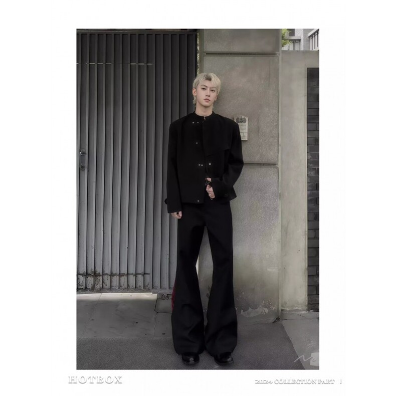 W11045-P78网图现货春新中式立领西服外套解构斜门襟设计感夹克,男装夹克,星座1608