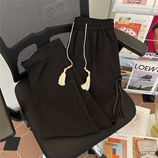 新中式风裤子男女夏季薄款宽松直筒垂感设计感休闲裤男女~K2804，男装休闲裤，星座601-2
