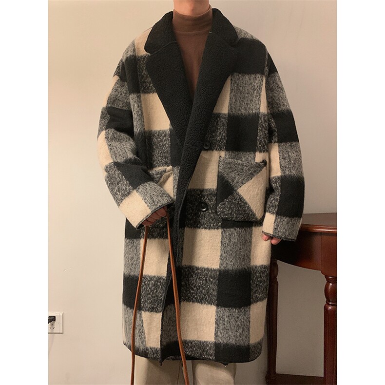 秋冬呢大衣双面穿外套加绒夹克加厚外套长款1016-1 W97 P168 K198图片