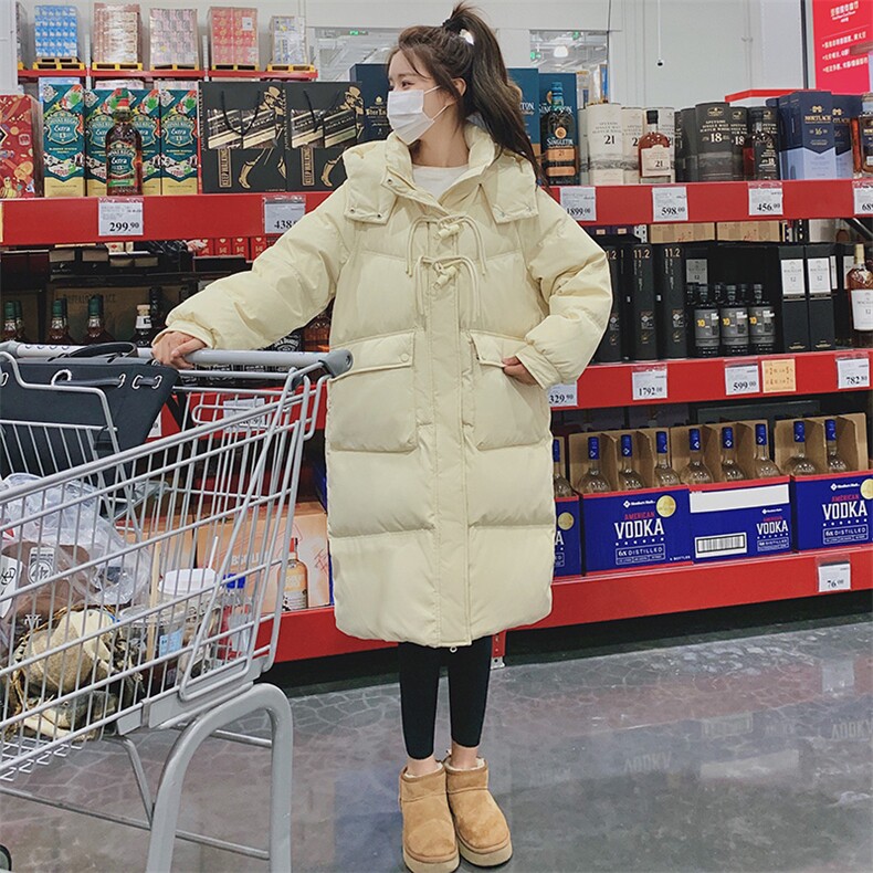 韩系高级小众中长款红色连帽羽绒服冬女2025超火好看加厚保暖外套,女装羽绒服,2C293