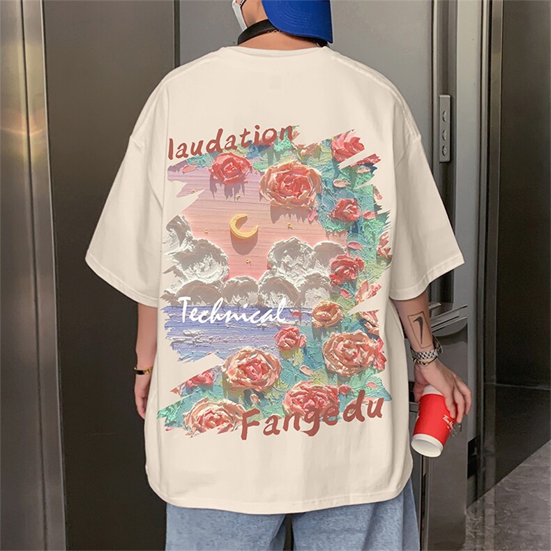 ！纯棉重磅220克夏季男士印花短袖T恤QT707-T261-P25,男装T恤,星座617B