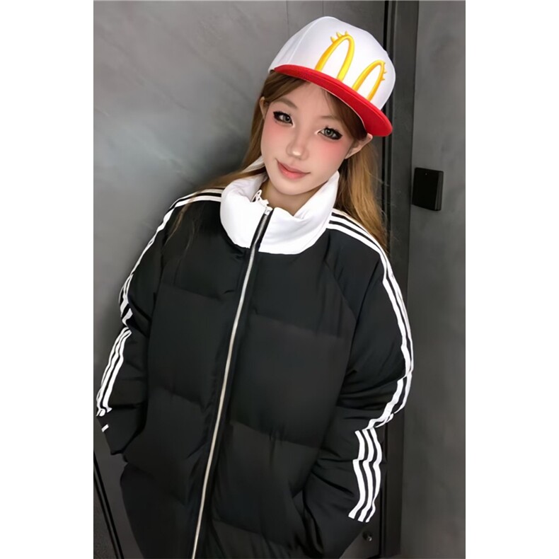 薄羽绒服女冬季新款2025年黑色小个子面包服外套图片