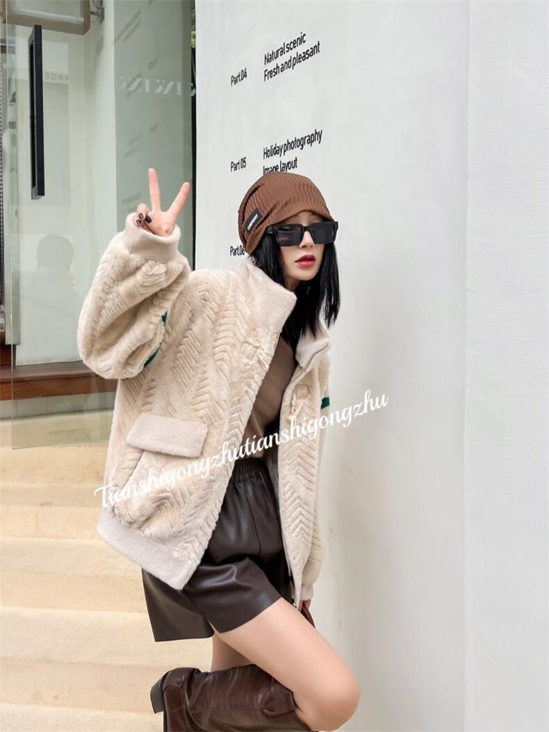 貂毛拼色外套，其它，天使公主