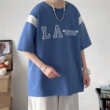 新款夏季设计潮流男装时尚百搭圆领男士字母印花T恤ZDY3408-P48，男装T恤，星座717