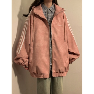 春秋三条杠皮衣美式潮牌情侣装夹克外套XZ102B-1-JK2561P85图片