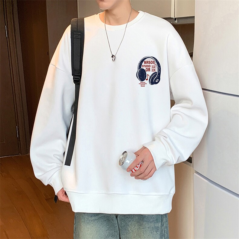 W556P35加绒45圆领卫衣秋冬套头宽松青少年长袖美式无帽男生上衣t,男装卫衣,星座304A