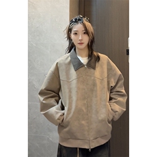 2026新款巴恩风扎染皮衣休闲拼接夹克外套男女C64150-TP60108，男装夹克，电商A102