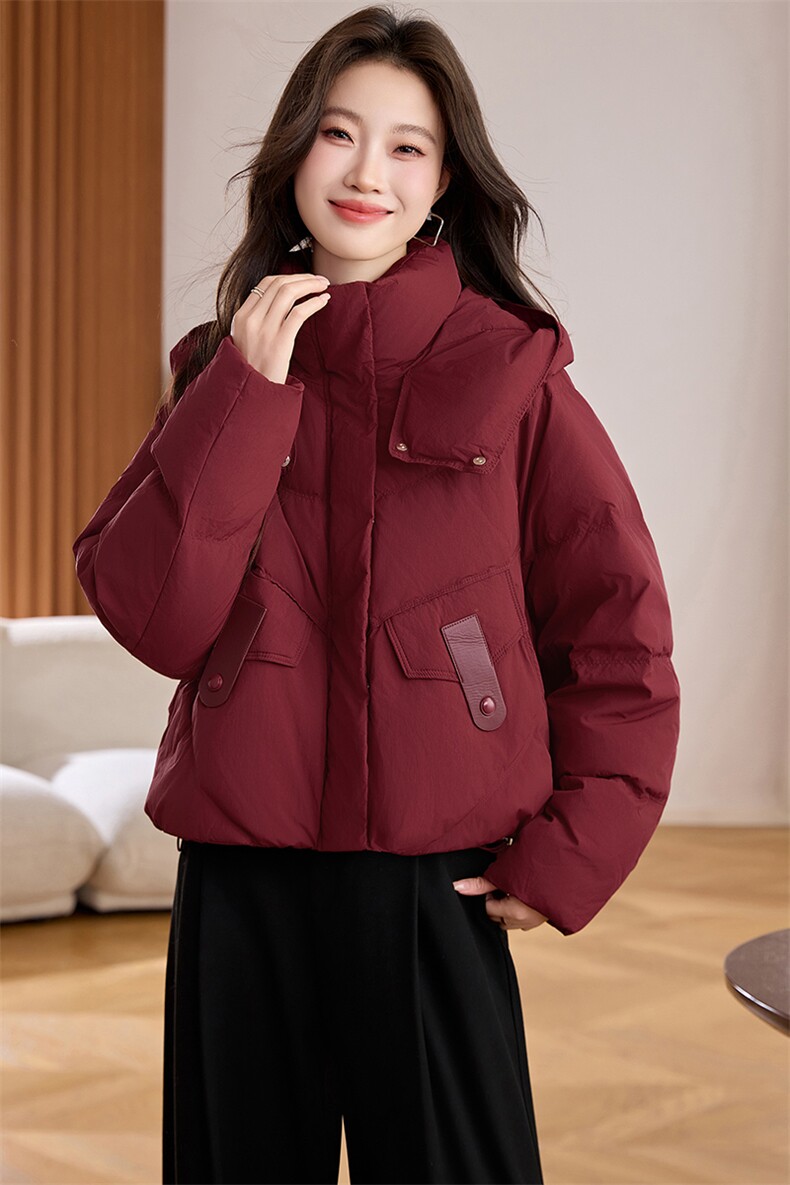 2025冬季新款简约时尚连帽羽绒服,女装羽绒服,阿丹