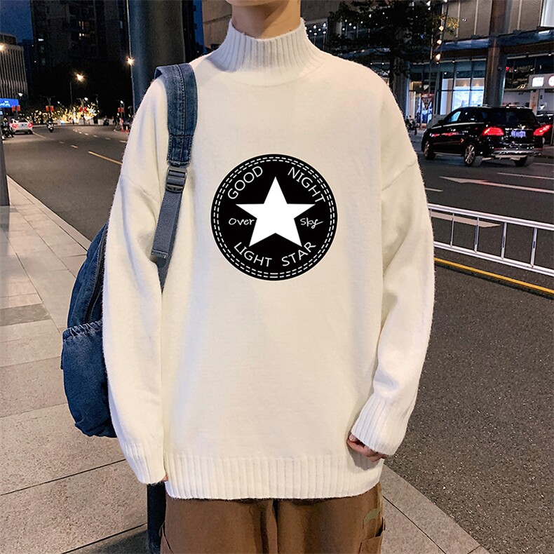 M18008-P45加绒款-P65半高领毛衣男士大码针织衫男毛线衣男,男装针织衫/毛衣,电商A040