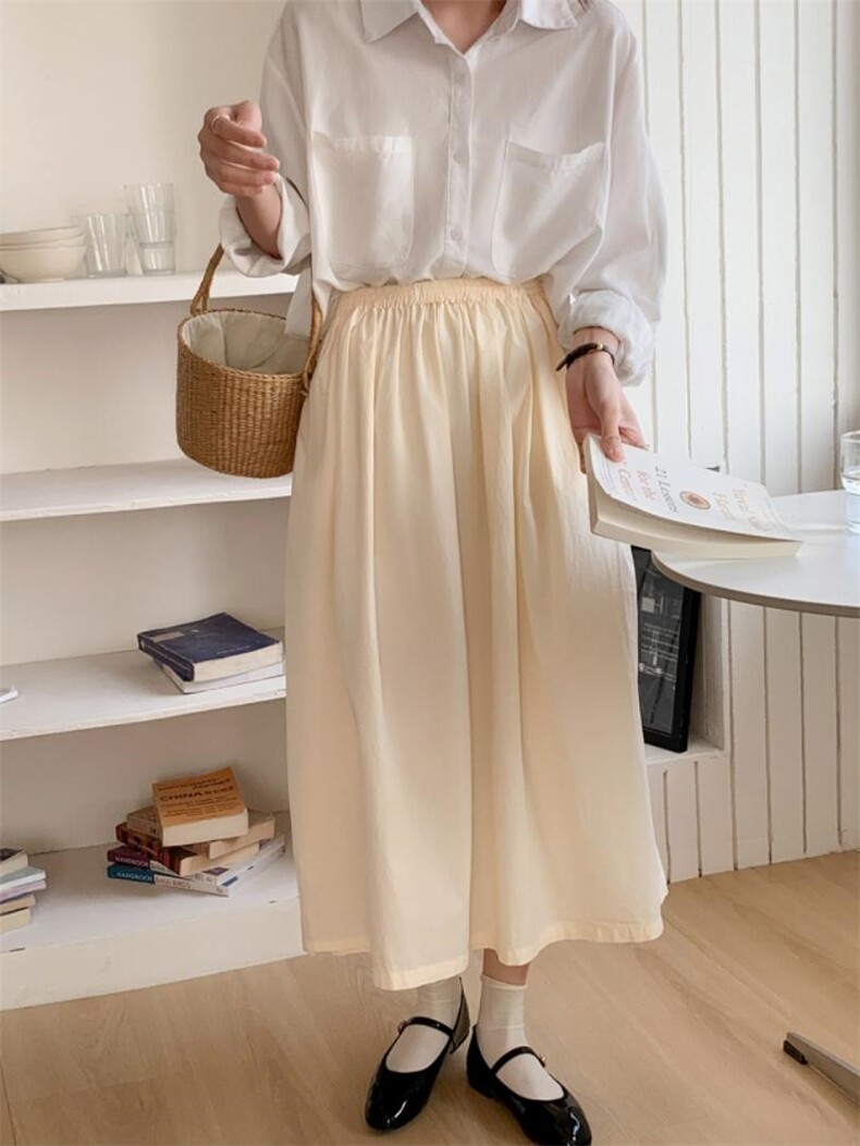 韩系半裙松紧腰设计～包容性极强，女装半身裙，DAP