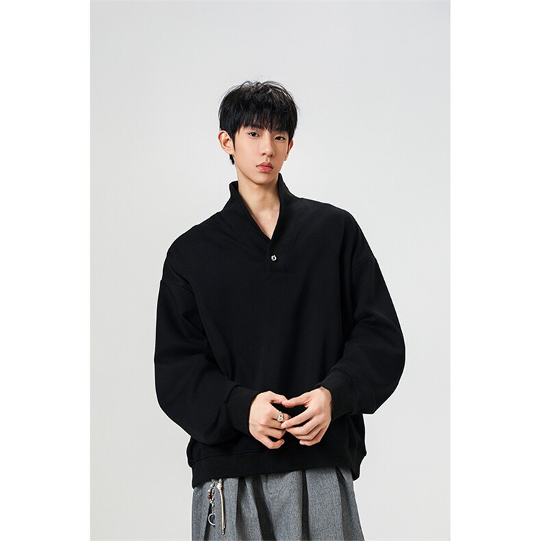 韩系学院风设计cleanfit卫衣简约纯色休闲打底常规P49加绒P59，男装T恤，电商B319