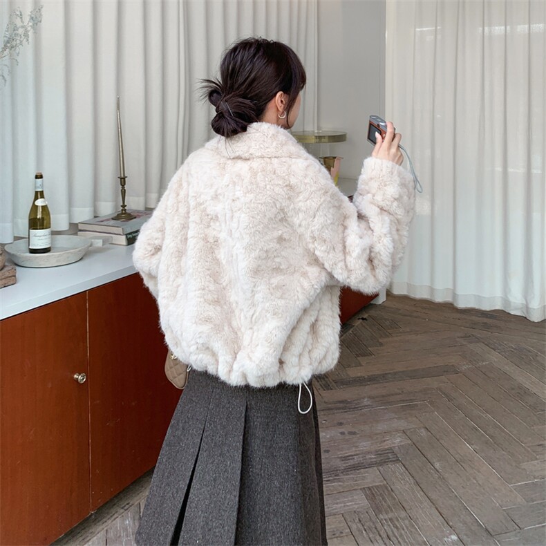有货皮扣环保毛皮毛一体外套2C090-9018-P195-K298,女装短外套,2C090