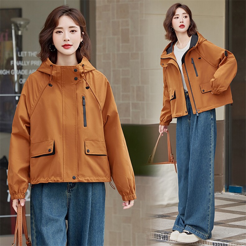 派克服外套女2024春秋季新款小个子欧货漂亮休闲减龄短款工装夹克,女装短外套,慕依路