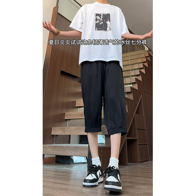 特批28夏季薄款高级百搭七分裤男涤纶,男装牛仔裤,电商基地A086