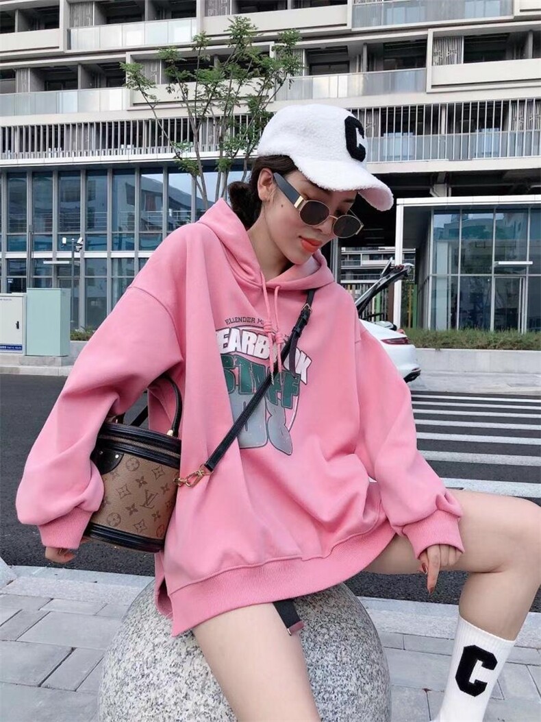 韩版银狐绒带帽卫衣，女装卫衣/绒衫，一杭