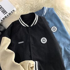 2022灯芯绒夹克外套港风宽松棒球服D201-DM94-P70,男装夹克,电商D321-1