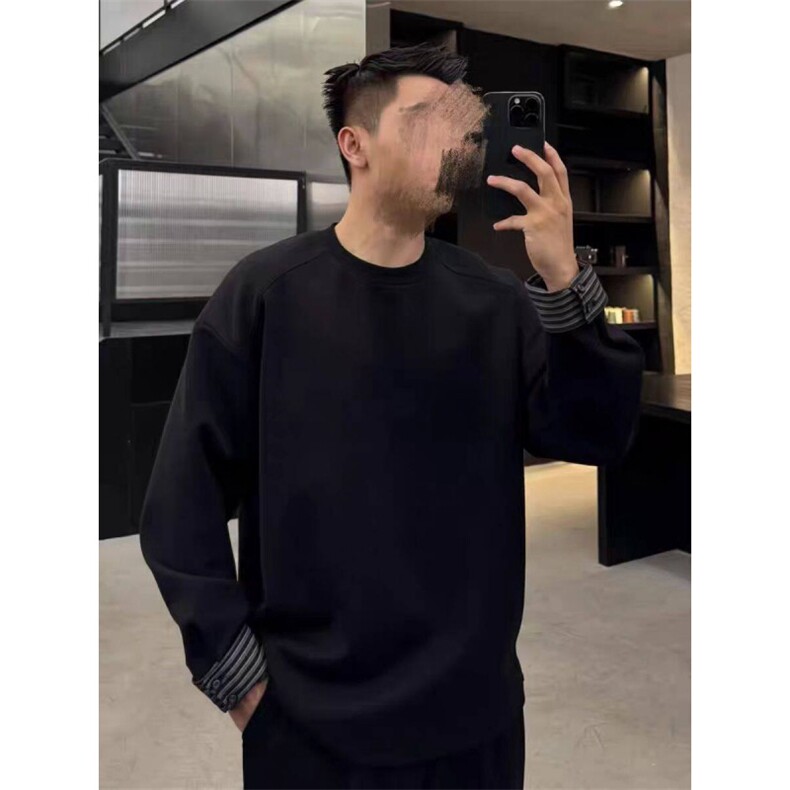现货HT32-P45拼接假两件长袖T恤男内搭打底衫卫衣休闲,男装T恤,星座1501-3
