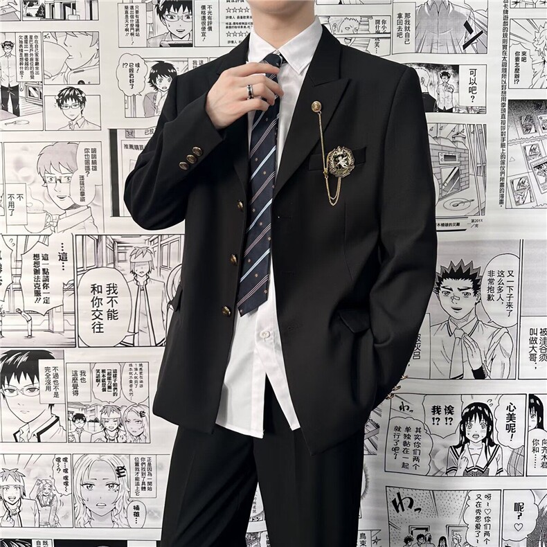 爱神丘比特以神之名dk制服西装外套男女学院风高校黑色西服套装,男装西服,星座601-1